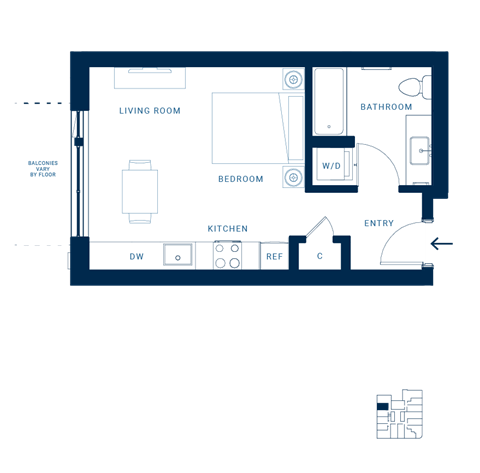 Shoresmith Apartments Studio C Floor Plan